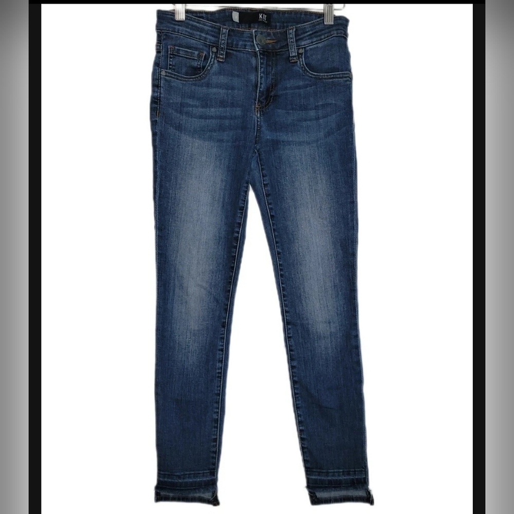Kut from the Kloth Connie Ankle Skinny Jeans Blue Denim Sz 0 Junior Stretch